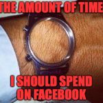 Time I have for your jokes | THE AMOUNT OF TIME; I SHOULD SPEND ON FACEBOOK | image tagged in time i have for your jokes | made w/ Imgflip meme maker