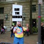 Protester | BAN THE BURGER | image tagged in protester | made w/ Imgflip meme maker