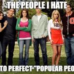 Popular Kids | THE PEOPLE I HATE; ACT TO PERFECT "POPULAR PEOPLE" | image tagged in popular kids | made w/ Imgflip meme maker