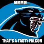 Carolina Panthers Falcons | MMMM.... THAT'S A TASTY FALCON | image tagged in carolina panthers falcons | made w/ Imgflip meme maker