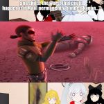 RWBY Reaction | "Kanan's got this! He's totally gonna take out Maul!"                                                                                                                  "I know, right? I mean, with all he's been through, combined with his wits and skills, the worst that could happen is if Maul permanently blinded Kanan..." | image tagged in rwby reaction | made w/ Imgflip meme maker