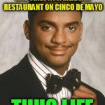 Thug Life | ORDERS PLAIN CHICKEN FINGERS AND FRIES AT A MEXICAN RESTAURANT ON CINCO DE MAYO; THUG LIFE | image tagged in thug life | made w/ Imgflip meme maker