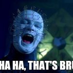 Pinhead | HA HA HA HA, THAT'S BRUTAL!!! | image tagged in pinhead | made w/ Imgflip meme maker