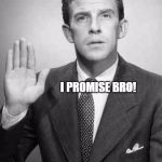  I promise | I PROMISE BRO! | image tagged in i promise | made w/ Imgflip meme maker