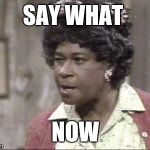 Aunt Esther | SAY WHAT; NOW | image tagged in aunt esther | made w/ Imgflip meme maker
