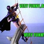 Is it still Comic Book week? | VERY FUNNY, AQUAMAN; VERY FUNNY INDEED! | image tagged in batman shark,comic book week,aquaman | made w/ Imgflip meme maker