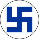 Blue swastika
