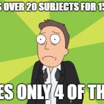 #BasicHuman | STUDIES OVER 20 SUBJECTS FOR 15 YEARS; USES ONLY 4 OF THEM | image tagged in basichuman | made w/ Imgflip meme maker