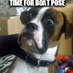 Dogs | WHEN YOGI CLAIRE SAYS TIME FOR BOAT POSE | image tagged in dogs | made w/ Imgflip meme maker
