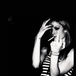 Cool Chick Smoking, Middle Finger,,,