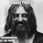 Sorry evilmandoevil! It had to be done! Lol. :) | A RARE PHOTO; OF EVILMANDOEVIL AT THE PROME | image tagged in crazy looking man,evilmandoevil,prome | made w/ Imgflip meme maker
