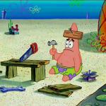 Patrick Star with hammer