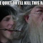 Dumbledore | EVERYONE BE QUIET OR I'LL KILL THIS RANDOM MAN | image tagged in dumbledore | made w/ Imgflip meme maker