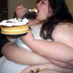 Fat Lady Eating Cake