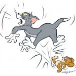 Jerry kicking Tom