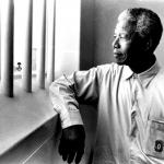 Nelson mandela in a cell