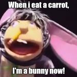 Jeffy bunny suit explain | When i eat a carrot, I'm a bunny now! | image tagged in jeffy bunny suit explain | made w/ Imgflip meme maker