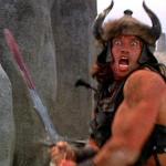 Conan the barbarian attacking