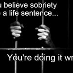 Prisoner | If you believe sobriety to be a life sentence... You're doing it wrong! sotto voice | image tagged in prisoner | made w/ Imgflip meme maker