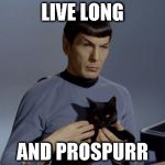 Vulcan Kitten | LIVE LONG; AND PROSPURR | image tagged in vulcan kitten | made w/ Imgflip meme maker