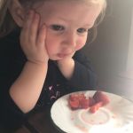Contemplative Kid | MOMMY TOLD ME STRAWBERRIES ARE ACTUALLY NUTS; BUT I HATE NUTS | image tagged in contemplative kid | made w/ Imgflip meme maker