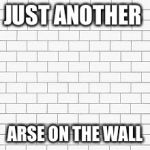 pink floyd | JUST ANOTHER; ARSE ON THE WALL | image tagged in pink floyd | made w/ Imgflip meme maker