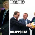 Trump Globe and Scandinavian Globe | RAPPORT? OR APPORT? | image tagged in trump globe and scandinavian globe | made w/ Imgflip meme maker