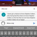 Funny Autocorrect | I WAS GOING TO WRITE "WHAT AN IMPRESSIVE LEGAL LOOPHOLE!" BUT AUTOCORRECT SUGGESTED IMPEACHMENT. AND THE SEGMENT WAS ABOUT TRUMP ALONG WITH COLBERTS COLBERT REPORT CHARACTER. | image tagged in funny autocorrect | made w/ Imgflip meme maker