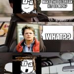 The Rock Driving Marty McFly | DID DOC BROWN MAKE THE DELOREAN HIT 88 MPH? WHAT?? | image tagged in the rock driving marty mcfly | made w/ Imgflip meme maker