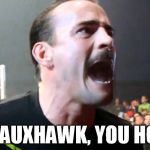 CM Punk | NICE FAUXHAWK, YOU HOMO!!! | image tagged in cm punk | made w/ Imgflip meme maker