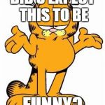 Garfield | DID U EXPECT THIS TO BE; FUNNY? | image tagged in garfield | made w/ Imgflip meme maker