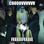 Trump, The Arabs, The Orb, and Covfefe | COOOOVVVVVV; FEEEEEFEEEEE | image tagged in trump orb,trump,covfefe,orb,arabs | made w/ Imgflip meme maker