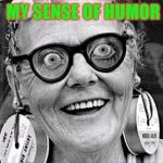 Crazy Lady | I DIDN'T LOSE MY SENSE OF HUMOR; I LOST MY MIND INSTEAD | image tagged in crazy lady | made w/ Imgflip meme maker