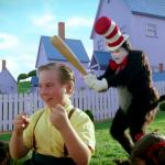 Cat in the hat with a bat. (______ Colorized) meme