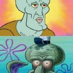 Squidward | SUMMER VACATION; START OF SCHOOL | image tagged in squidward | made w/ Imgflip meme maker