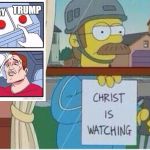 Meanwhile, in 2016 | TRUMP; HILARY | image tagged in simpsons,trump,hilary,vote,2016,election | made w/ Imgflip meme maker