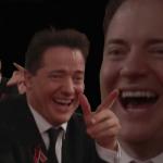 Laughing Brendan Fraser