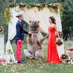 bear marrying couple