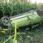 car crash corn field