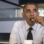 Obama Eats Alone