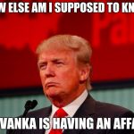 Echo & Alexa - Amazon Devices | HOW ELSE AM I SUPPOSED TO KNOW; IF IVANKA IS HAVING AN AFFAIR | image tagged in not sure,memes,funny,amazon,echo,alexa | made w/ Imgflip meme maker