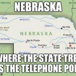 Scumbag Nebraska | NEBRASKA; WHERE THE STATE TREE IS THE TELEPHONE POLE | image tagged in scumbag nebraska | made w/ Imgflip meme maker