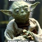Star Wars Yoda Meme | "VARIETY IS THE... SPICE OF LIFE !!!" | image tagged in memes,star wars yoda | made w/ Imgflip meme maker