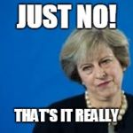 Theresa May  | JUST NO! THAT'S IT REALLY | image tagged in theresa may | made w/ Imgflip meme maker