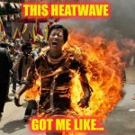And it's only the first day of summer! | THIS HEATWAVE; GOT ME LIKE... | image tagged in on fire,heatwave,summer,hot | made w/ Imgflip meme maker