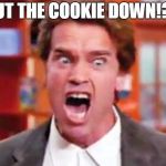 Get to the chopper | PUT THE COOKIE DOWN!?! | image tagged in get to the chopper | made w/ Imgflip meme maker