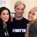 Hot girls | GEEZ WHAT NOW ! SO DID I !!! I FART'ED | image tagged in hot girls | made w/ Imgflip meme maker