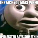 Stupid sister | THE FACE YOU MAKE WHEN; YOUR STUPID SISTER SAYS SOMETHING SMART | image tagged in stupid sister | made w/ Imgflip meme maker