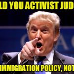 America:1 
Activist Judges:0 | I TOLD YOU ACTIVIST JUDGES, I SET IMMIGRATION POLICY, NOT YOU! | image tagged in your president bwha-ha-ha,memes,funny | made w/ Imgflip meme maker