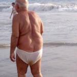 Old man underwear swim